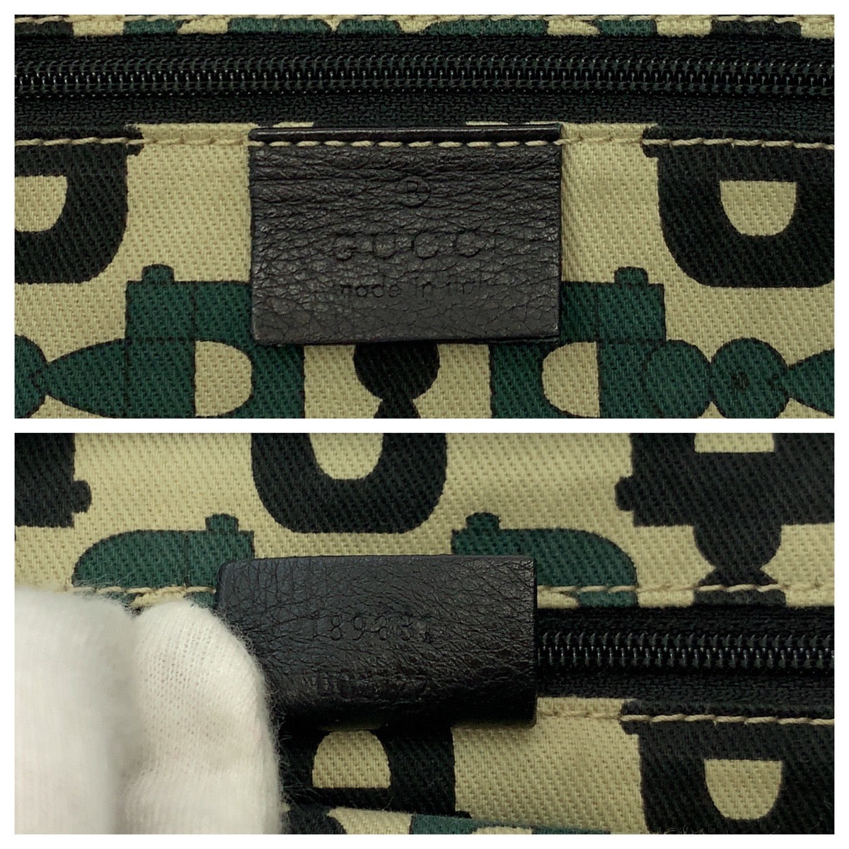 GUCCI Tote Bag 189831 leather Black Silver Abbey