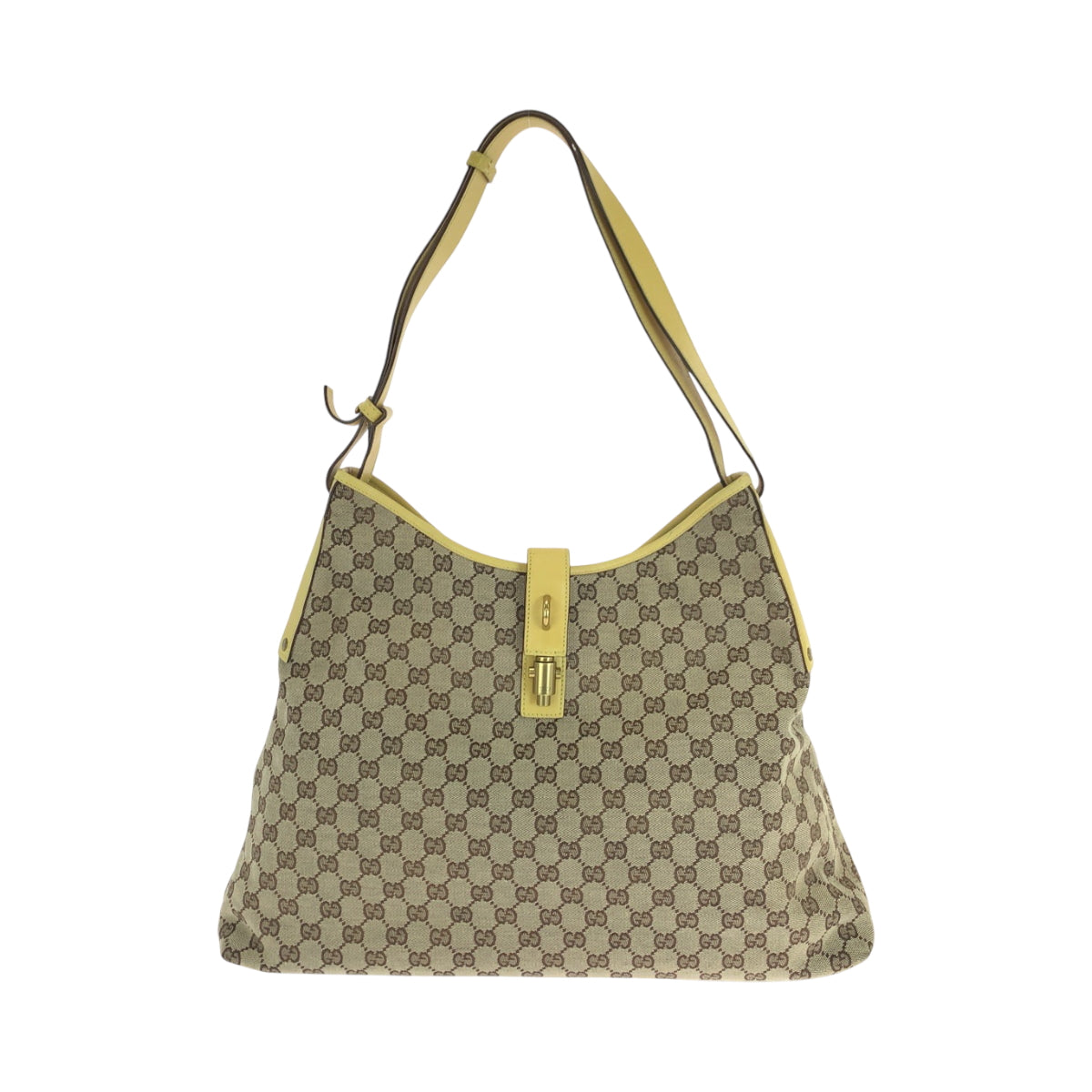 GUCCI Shoulder Bag 109190 GG canvas Beige Yellow Gold Metal New Jackie