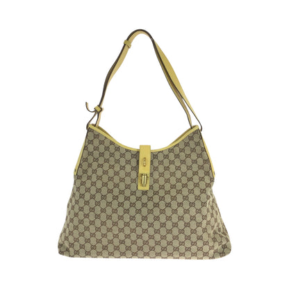 GUCCI Shoulder Bag 109190 GG canvas Beige Yellow Gold Metal New Jackie