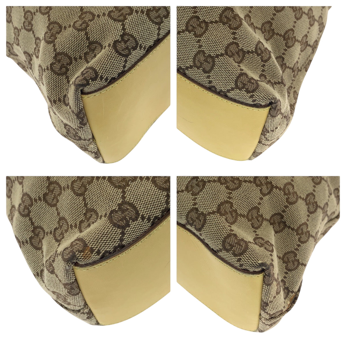 GUCCI Shoulder Bag 109190 GG canvas Beige Yellow Gold Metal New Jackie