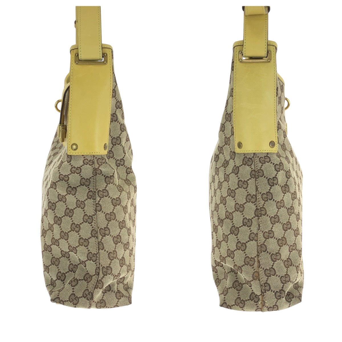 GUCCI Shoulder Bag 109190 GG canvas Beige Yellow Gold Metal New Jackie