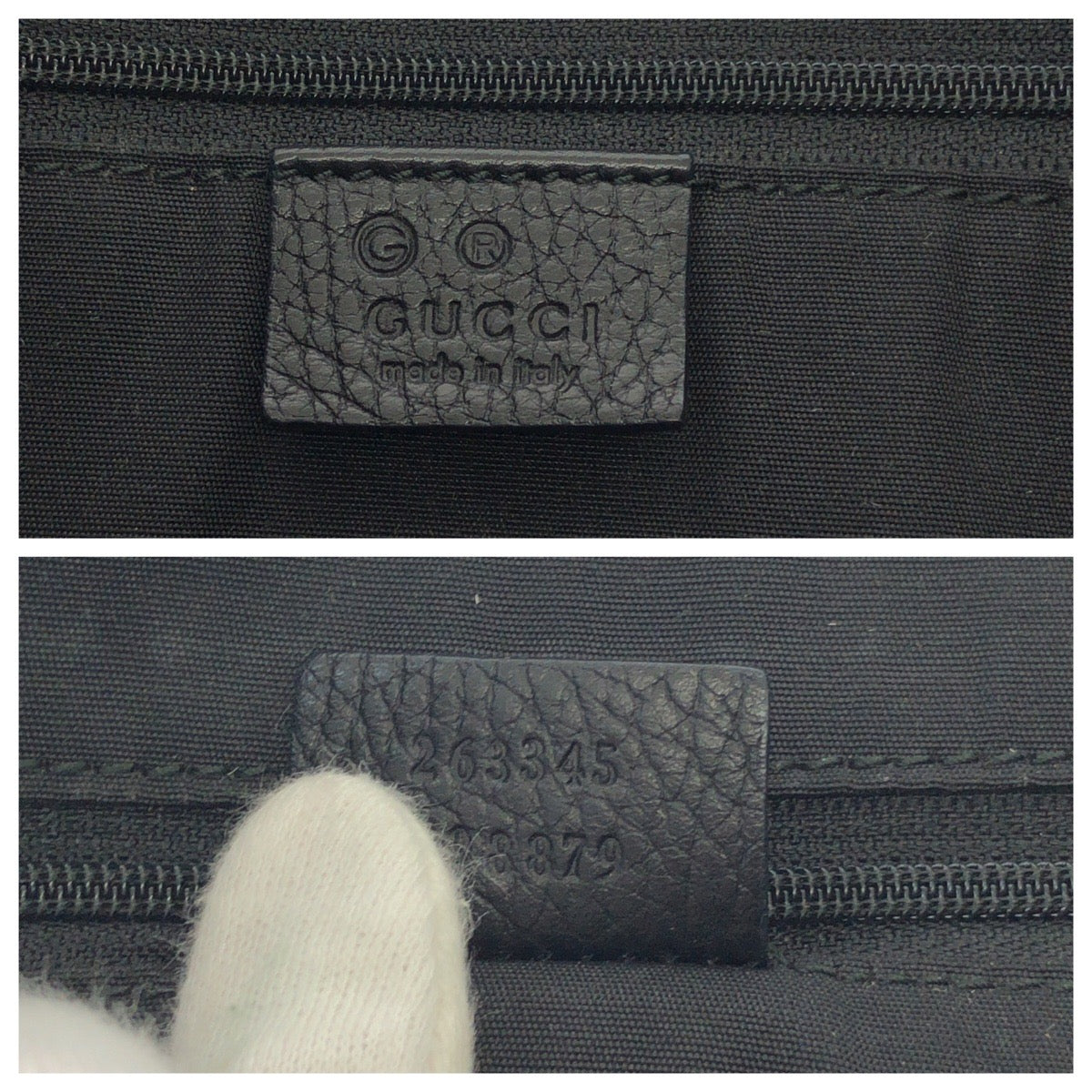 GUCCI Tote Bag 263345 Nylon Black GoldMetal