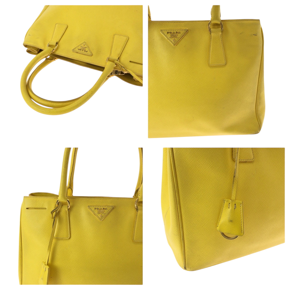 PRADA Shoulder Bag BN1874 leather Yellow Gold Metal Safiano
