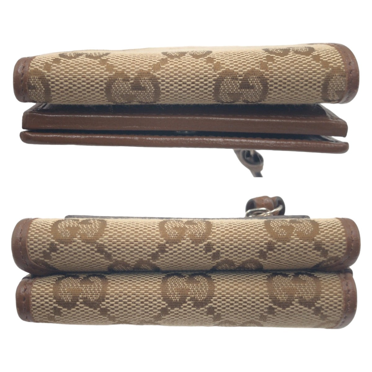 GUCCI Tri-fold wallet GG canvas Brown SilverMetal Balenciaga Collaboration The Hacker Project