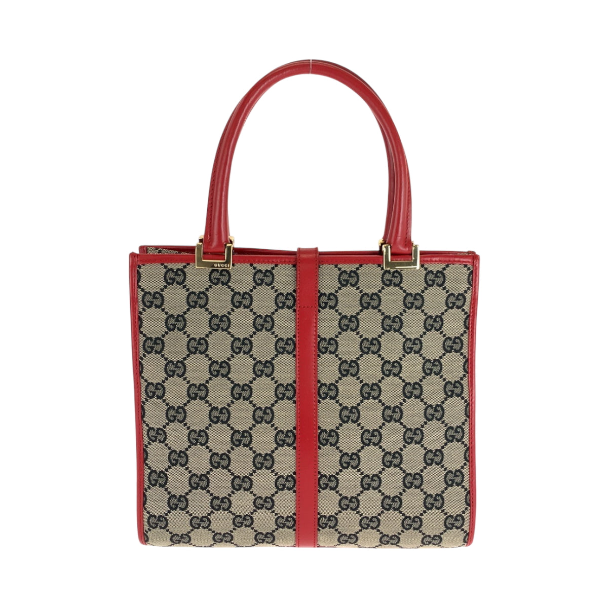 GUCCI Handbag 002 1065 GG canvas Gray Red Gold Metal Jackie