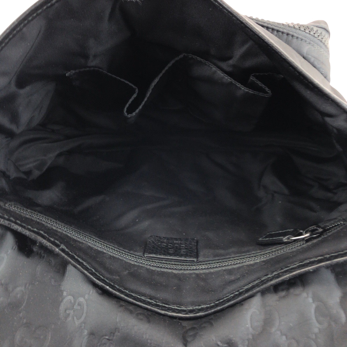 GUCCI Shoulder Bag 510335 Nylon Black SilverMetal