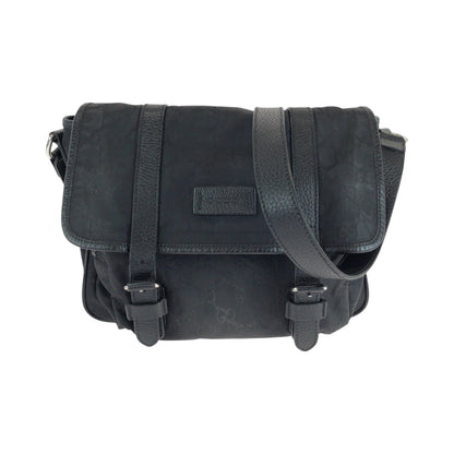 GUCCI Shoulder Bag 510335 Nylon Black SilverMetal