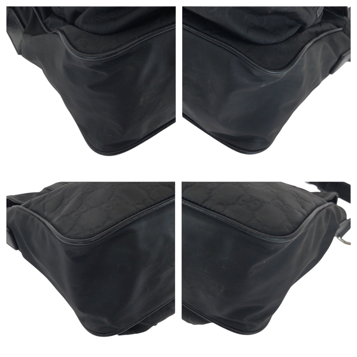 GUCCI Shoulder Bag 510335 Nylon Black SilverMetal