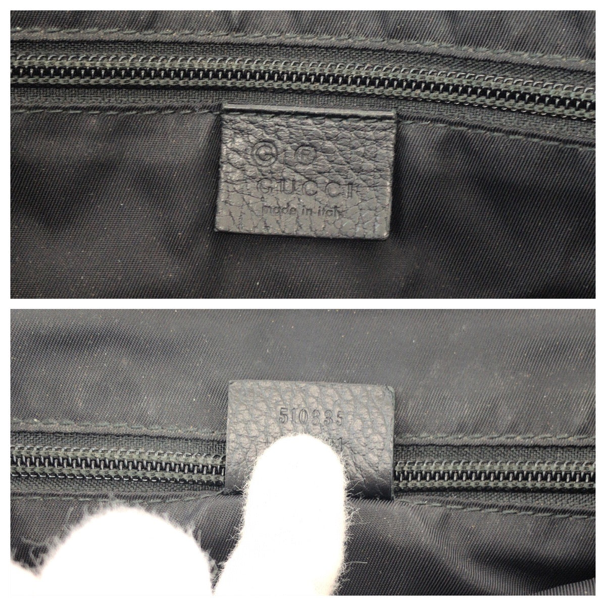 GUCCI Shoulder Bag 510335 Nylon Black SilverMetal