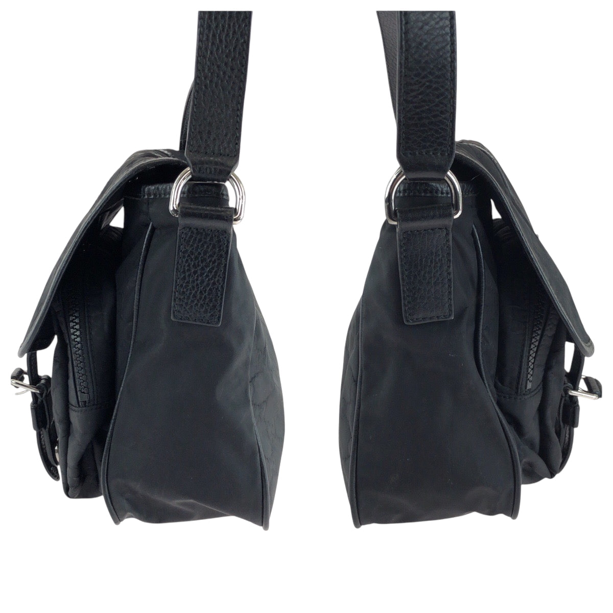 GUCCI Shoulder Bag 510335 Nylon Black SilverMetal