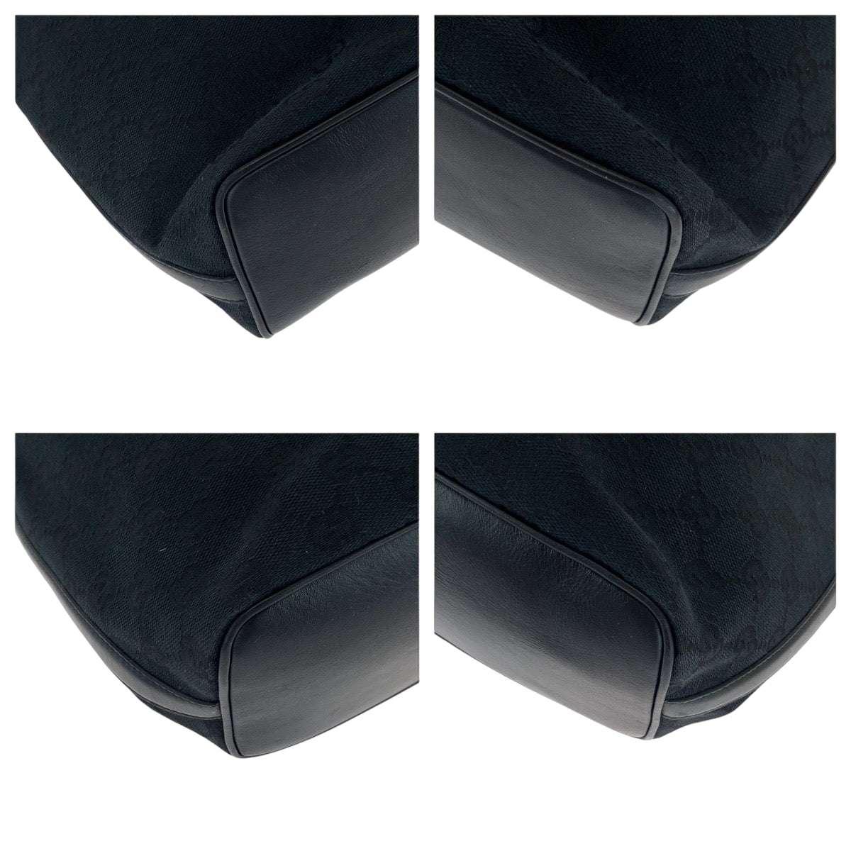 GUCCI Shoulder Bag 001 42870 GG canvas Black GoldMetal