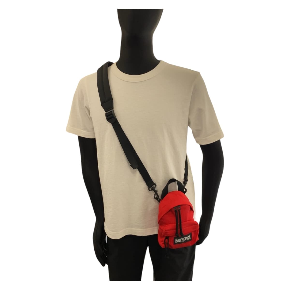 BALENCIAGA Shoulder Bag Nylon Red black Explorer