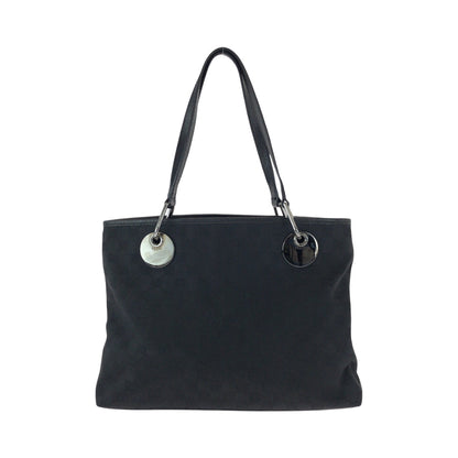 GUCCI Tote Bag 120837 GG canvas Black SilverMetal