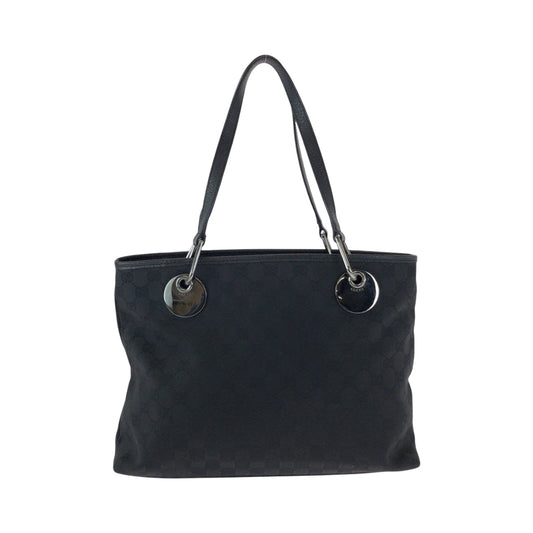 GUCCI Tote Bag 120837 GG canvas Black SilverMetal