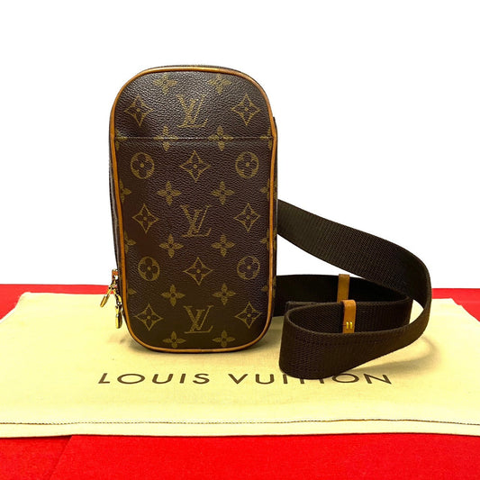 LOUIS VUITTON Sling bag M51870 Leather, PVC Brown Monogram Pochette Gange mens(Unisex) Used Authentic