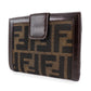 FENDI Bifold Wallet Canvas, Calfskin Brown Zucca Women Used Authentic