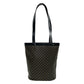 CELINE Shoulder Bag Leather, PVC black Macadam Blason Pattern Women Used Authentic