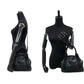 BALENCIAGA Shoulder Bag leather black Navy kabas Women Used Authentic