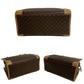 CELINE Handbag Leather, PVC Brown Macadam Blason Pattern Women Used Authentic