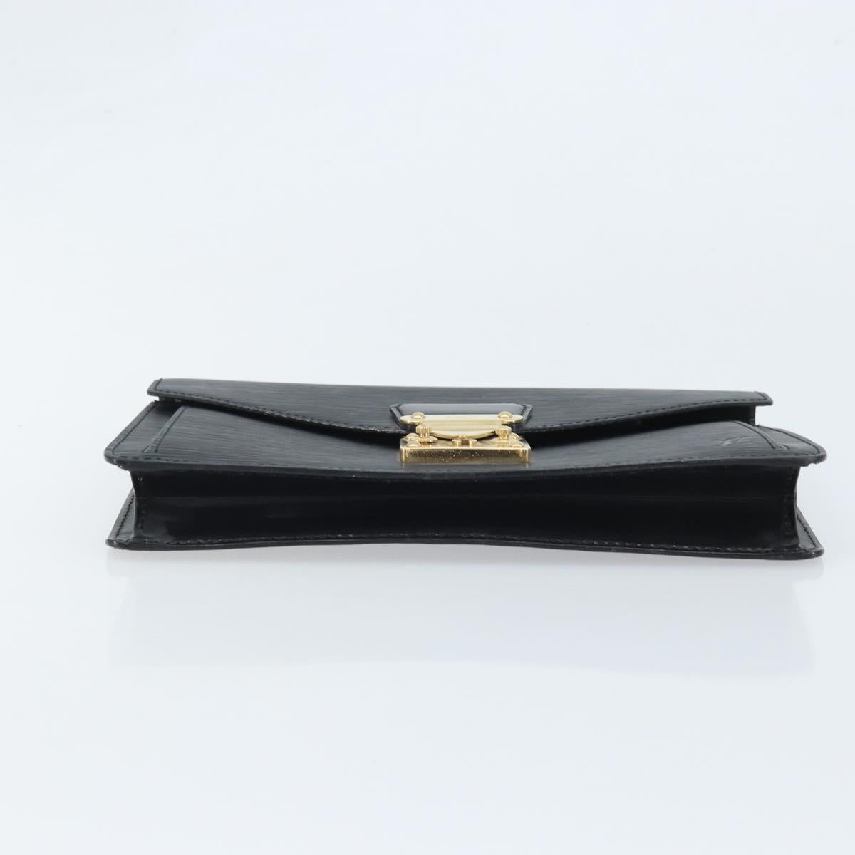 LOUIS VUITTON Dragonne Clutch Bag Epi Series Black Noir