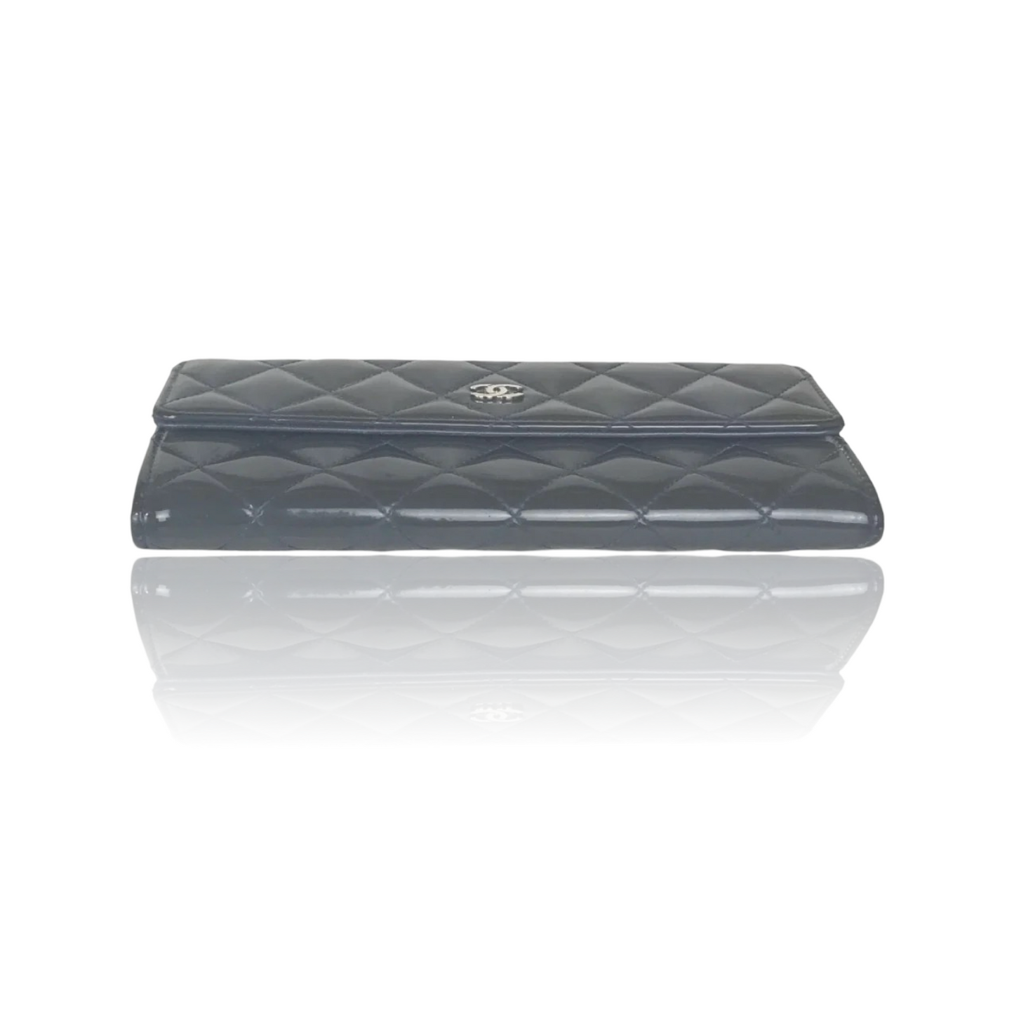 CHANEL PATENT MATELASSE QUILTED WALLET