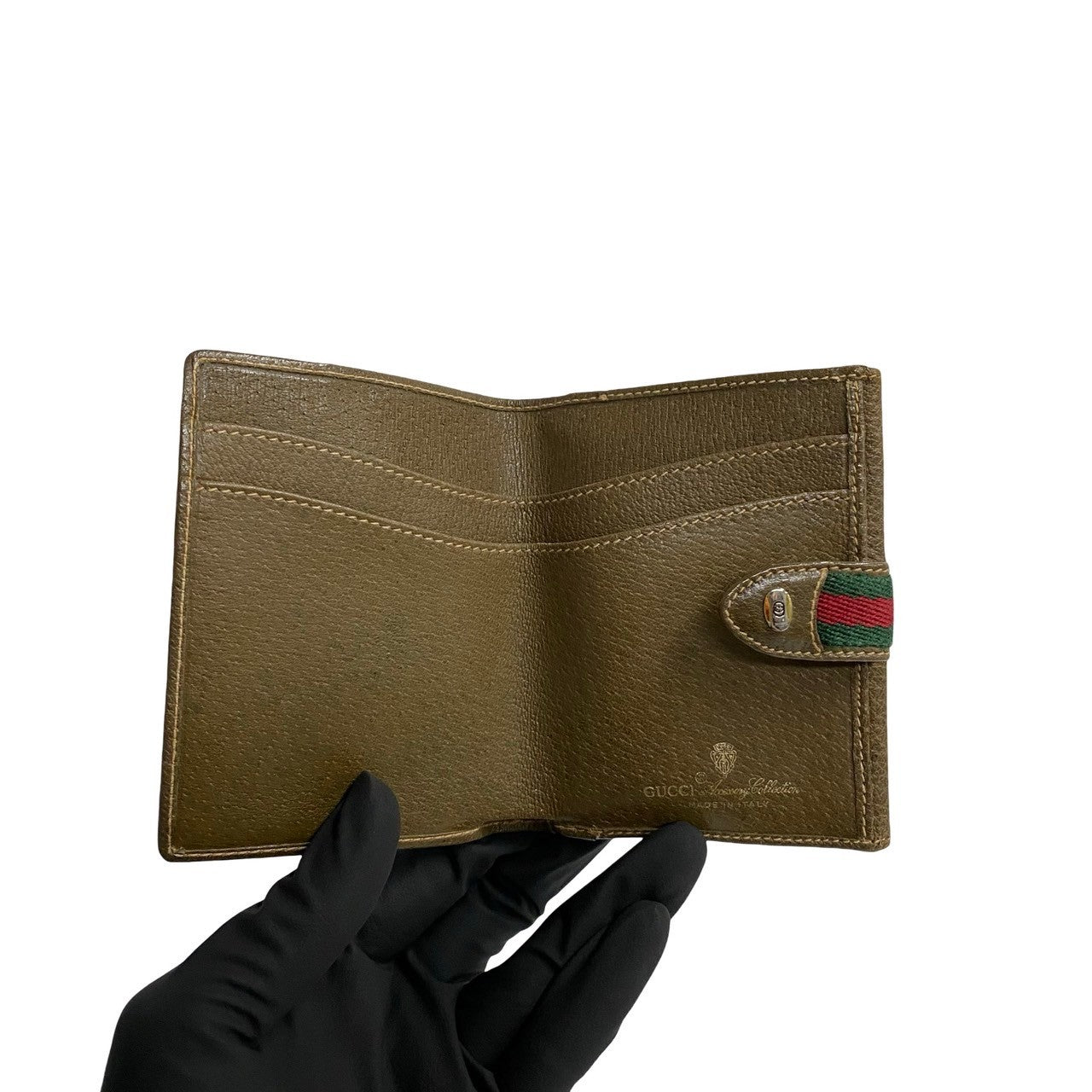 GUCCI Bifold Wallet Leather, PVC Brown GG logo Pattern Sherry line Women Used Authentic