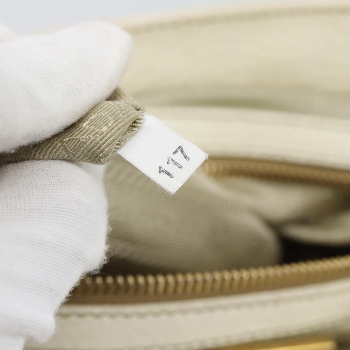 PRADA Hand Bag Vitello Daino Leather White Gold