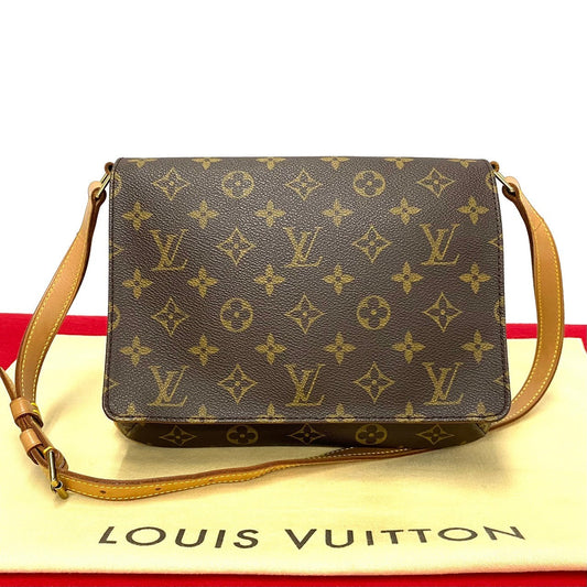 LOUIS VUITTON Shoulder Bag M51257 leather Brown Monogram Musette tango short