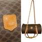 CELINE Shoulder Bag Leather, PVC Brown Macadam Blason Triomphe Pattern Women Used Authentic