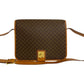 CELINE Shoulder Bag Leather, PVC Brown Macadam Blason Triomphe Pattern logo ring Metal mens(Unisex) Used Authentic