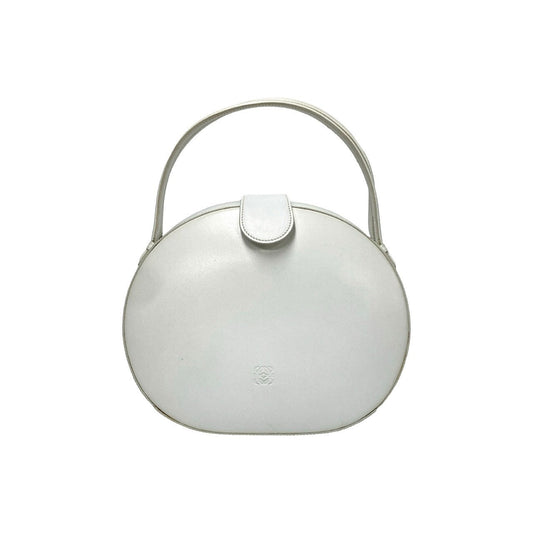 LOEWE Handbag leather white anagram Women Used Authentic