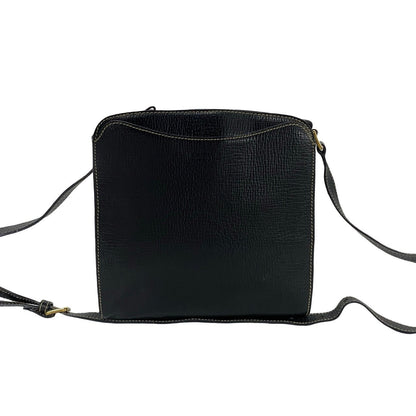 LOEWE Shoulder Bag leather black logo Women Used Authentic