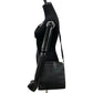 LOEWE Shoulder Bag leather black logo Women Used Authentic