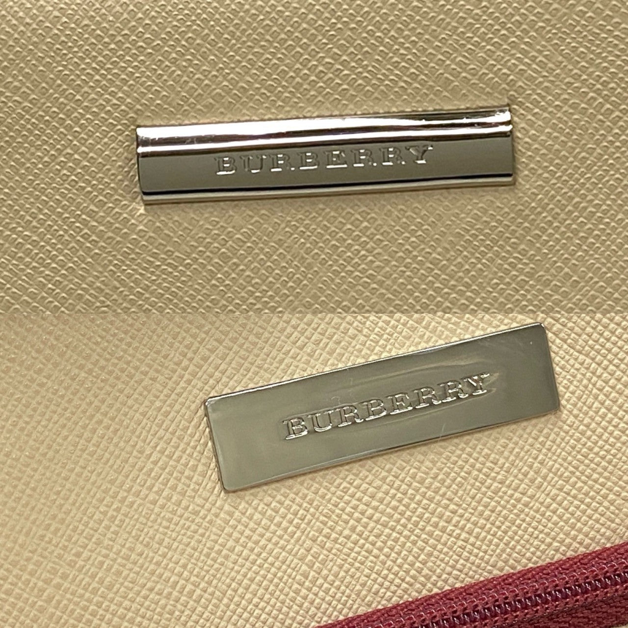 BURBERRY Handbag leather white Nova Check Women Used Authentic