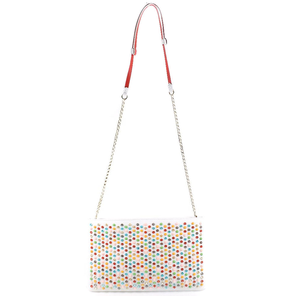 Christian Louboutin Clutch bag 1175134 Calfskin multicolor Studs 2WAYShoulder Rubiposh Women Used Authentic