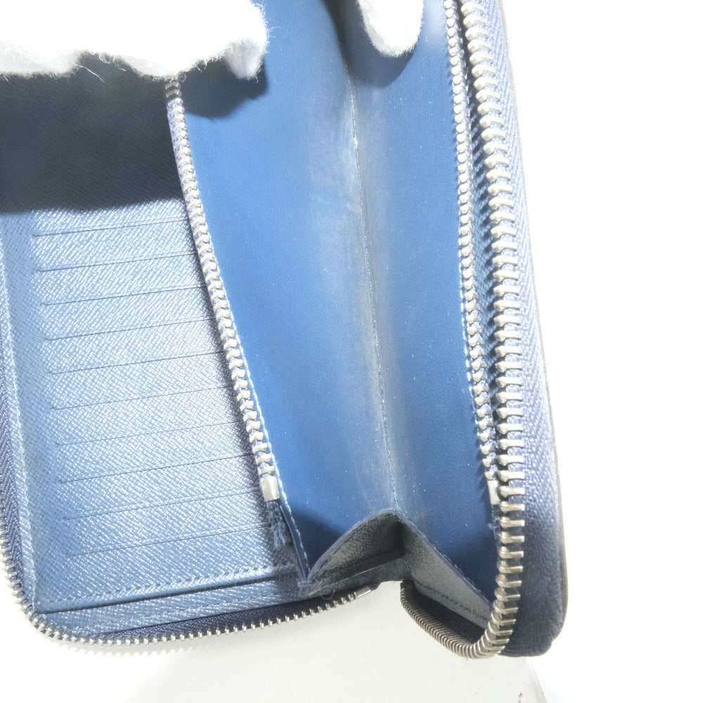 LOUIS VUITTON Long Wallet Purse M30510 Taiga Blue Zip Around Zippy Wallet Vertical mens Used Authentic