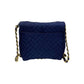 PRADA Shoulder Bag Nylon, Leather Navy logo Metal Women Used Authentic