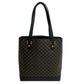 CELINE Tote Bag Leather, PVC black Macadam Blason Triomphe Pattern Women Used Authentic