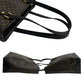 CELINE Tote Bag Leather, PVC black Macadam Blason Triomphe Pattern Women Used Authentic