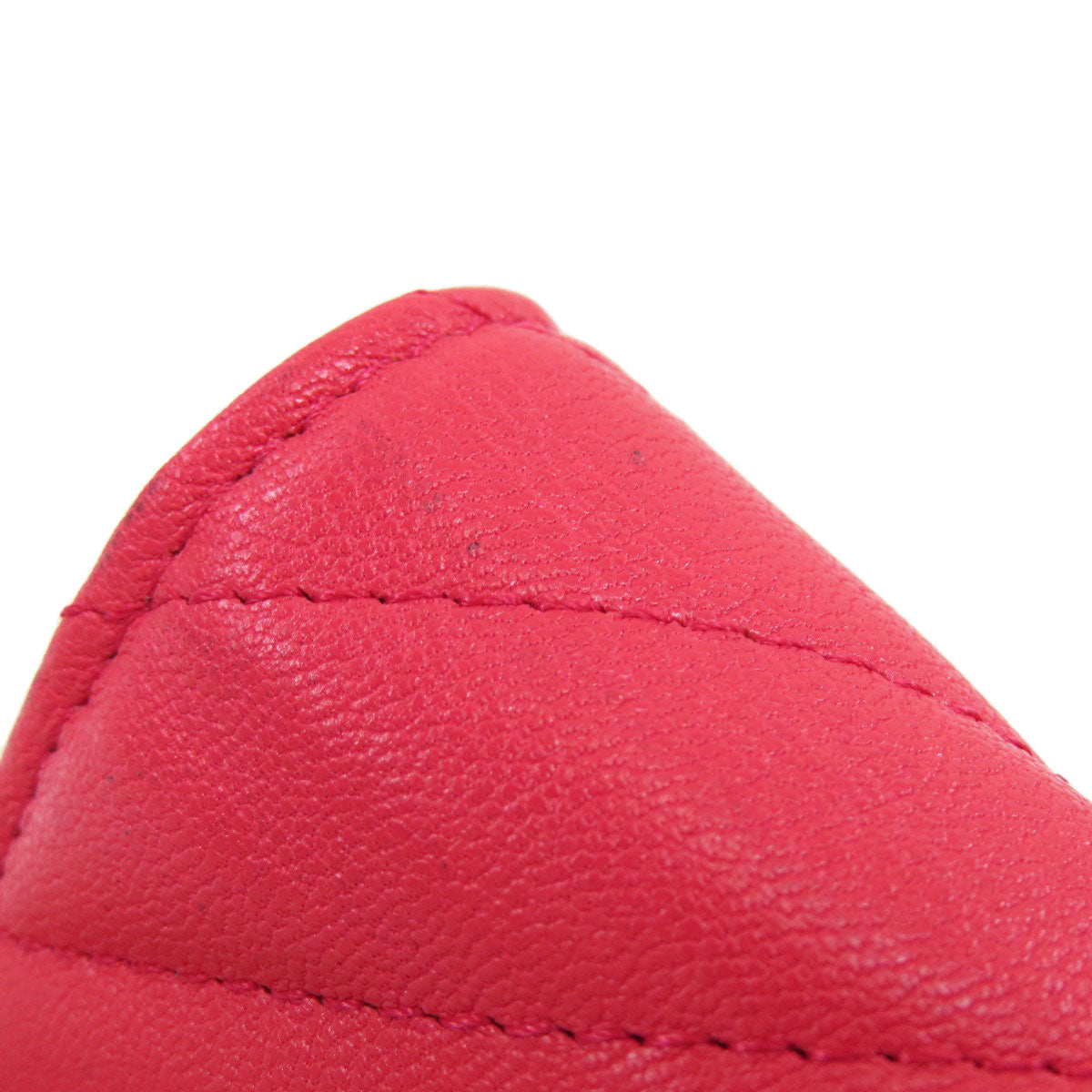 CHANEL Long Wallet Purse Calfskin pink Vstitch Women Used Authentic