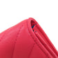 CHANEL Long Wallet Purse Calfskin pink Vstitch Women Used Authentic