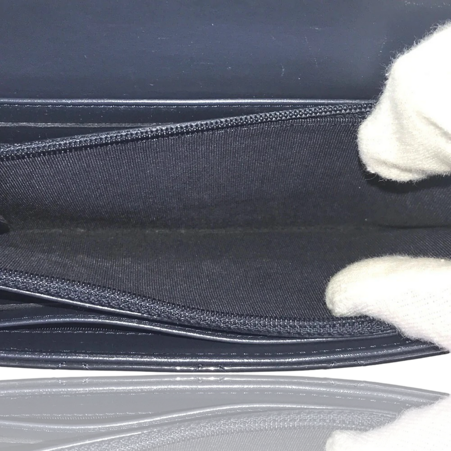 CHANEL PATENT MATELASSE QUILTED WALLET