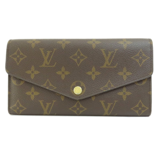 LOUIS VUITTON Long Wallet Purse M62236 Monogram canvas Brown Portefeuille Sarah Monogram Coquelicot Women Used Authentic