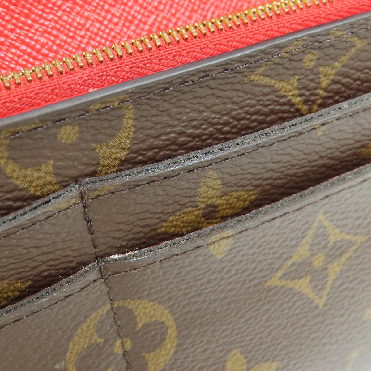 LOUIS VUITTON Long Wallet Purse M62236 Monogram canvas Brown Portefeuille Sarah Monogram Coquelicot Women Used Authentic