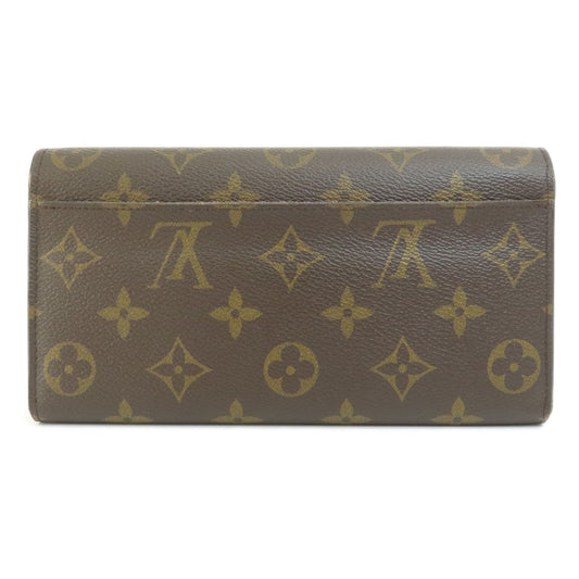 LOUIS VUITTON Long Wallet Purse M62236 Monogram canvas Brown Portefeuille Sarah Monogram Coquelicot Women Used Authentic