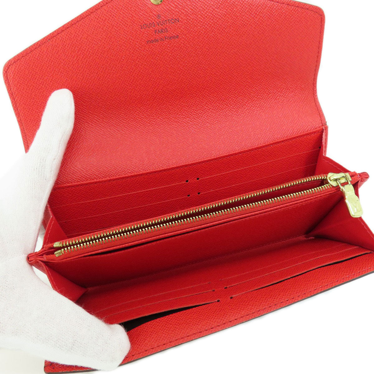 LOUIS VUITTON Long Wallet Purse M62236 Monogram canvas Brown Portefeuille Sarah Monogram Coquelicot Women Used Authentic