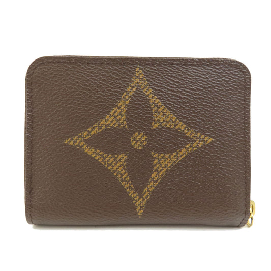 LOUIS VUITTON Coin case M69354 Giant monogram canvas Brown Zippy coin purse Women Used Authentic