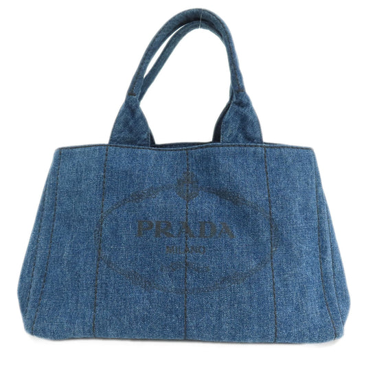 PRADA Handbag B1877B denim Navy Canapa