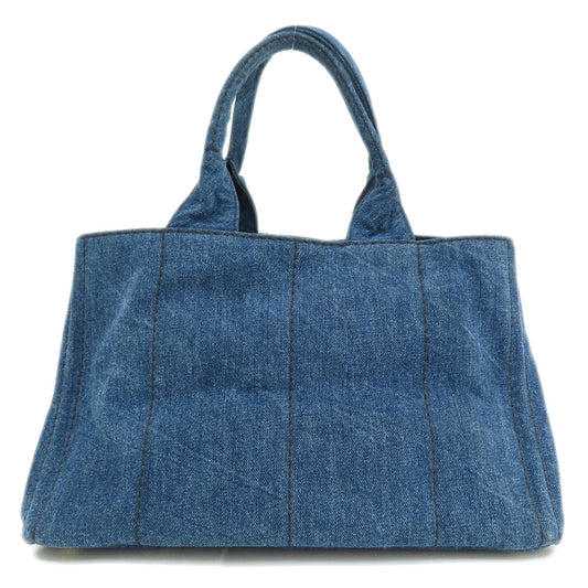 PRADA Handbag B1877B denim Navy Canapa