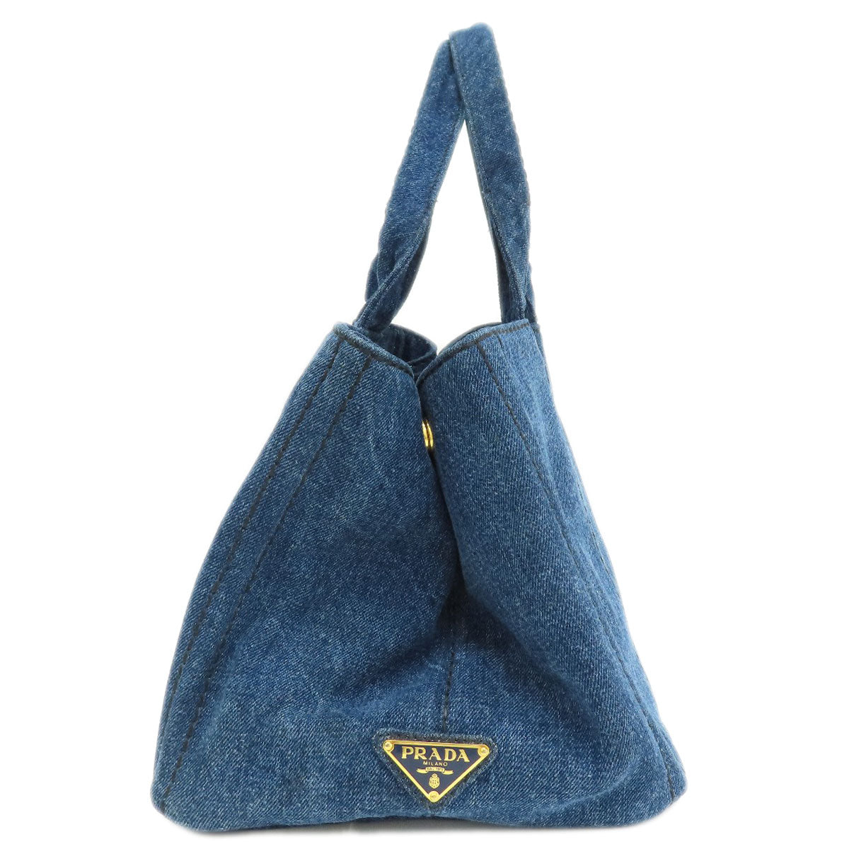 PRADA Handbag B1877B denim Navy Canapa